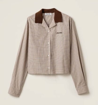 Replica Miu Miu Checked shirt 2025 #6012