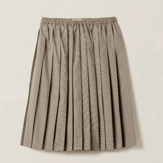 Replica Miu Miu Pleated checked technical fabric midi-skirt 2025 #6016