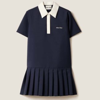 Replica Miu Miu Kid mohair mini-dress Navy 2025 #6030