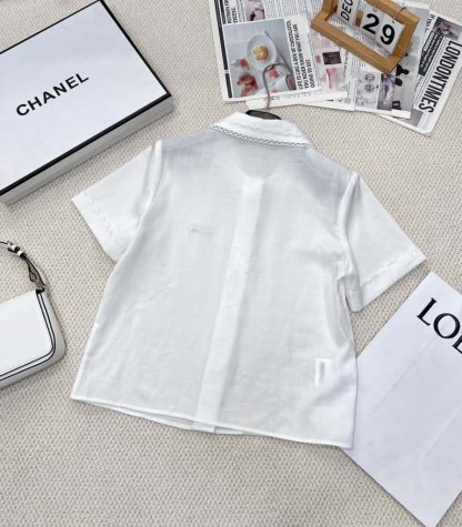 Replica Miu Miu Slubbed poplin shirt 2025 #6025 - Image 9