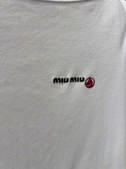 Replica Petit Bateau X Miu Miu stretch jersey slim T-shirt 2025 #6023 - Image 3