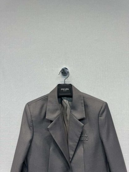 Replica Miu Miu Single-breasted gabardine jacket 2025 #6020 - Image 3