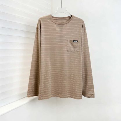 Replica Miu Miu Long-sleeved cotton jersey T-shirt 2025 #6018 - Image 2