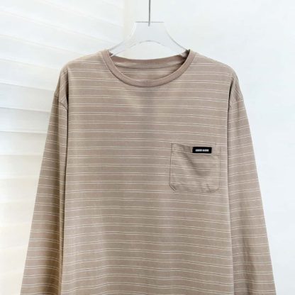 Replica Miu Miu Long-sleeved cotton jersey T-shirt 2025 #6018 - Image 4