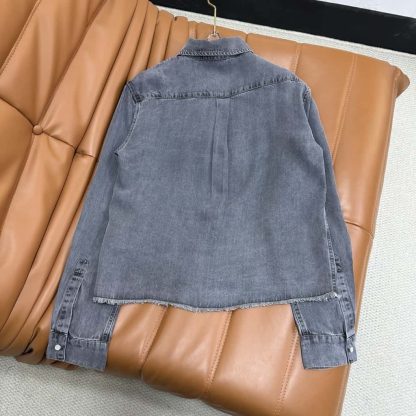 Replica Miu Miu Cropped chambray shirt 2025 #6032 - Image 2