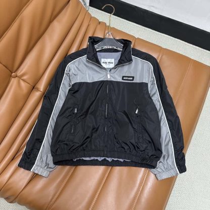 Replica Miu Miu Technical silk zipper blouson jacket #6008 - Image 9