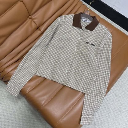 Replica Miu Miu Checked shirt 2025 #6012 - Image 3