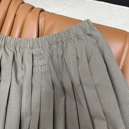 Replica Miu Miu Pleated checked technical fabric 2025 #6016 - Image 3