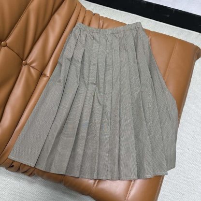 Replica Miu Miu Pleated checked technical fabric 2025 #6016 - Image 2