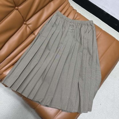 Replica Miu Miu Pleated checked technical fabric 2025 #6016 - Image 9