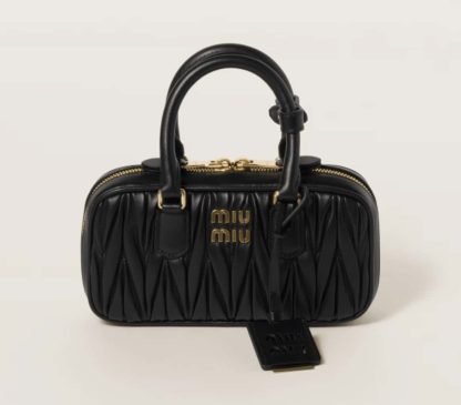 Replica Miu Miu Arcadie matelassé nappa leather mini-bag Black #6057