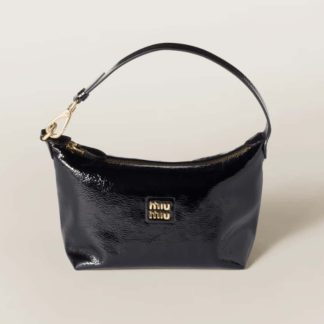 Replica Miu Miu Naplak patent leather pouch black #6089