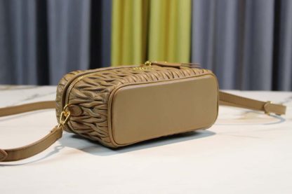 Replica Miu Miu Matelassé nappa leather shoulder bag Caramel #6065 - Image 8