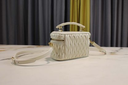 Replica Miu Miu Matelassé nappa leather shoulder bag white #6066 - Image 4