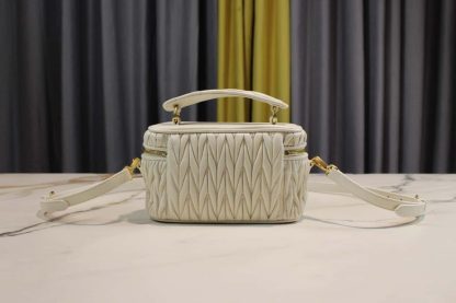 Replica Miu Miu Matelassé nappa leather shoulder bag white #6066 - Image 2