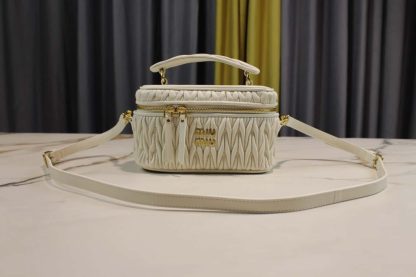 Replica Miu Miu Matelassé nappa leather shoulder bag white #6066 - Image 10