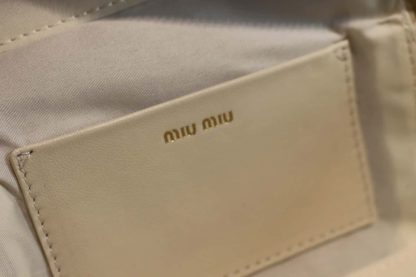 Replica Miu Miu Matelassé nappa leather shoulder bag white #6066 - Image 7