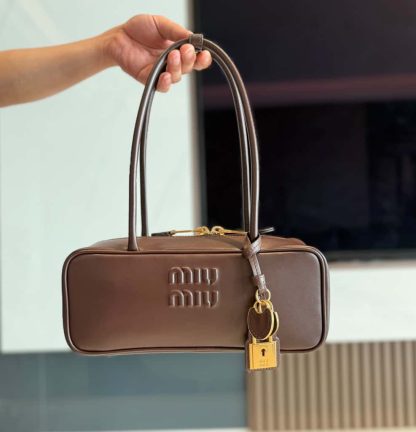 Replica Miu Miu Beau leather bag small Briarwood #6054 - Image 3