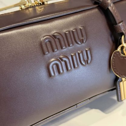 Replica Miu Miu Beau leather bag small Briarwood #6054 - Image 6