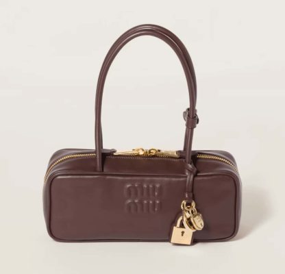 Replica Miu Miu Beau leather bag small Briarwood #6054