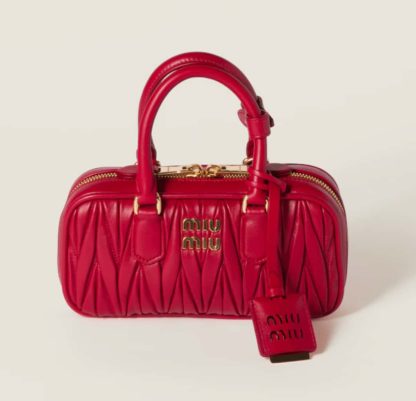 Replica Miu Miu Arcadie matelassé nappa leather mini-bag Red #6060