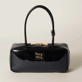 Replica Miu Miu Beau naplak patent leather bag black #6090