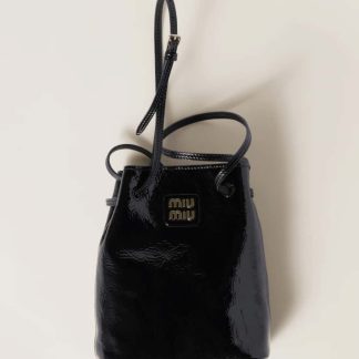 Replica Miu Miu Naplak patent leather pouch black #6104