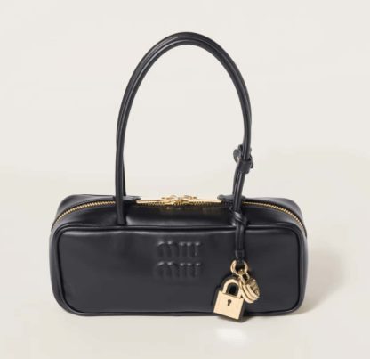 Replica Miu Miu Beau leather bag small Black #6055