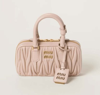 Replica Miu Miu Arcadie matelassé nappa leather mini-bag Powder Pink #6059