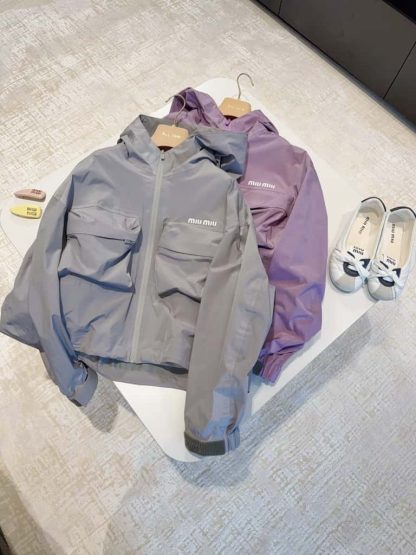 Replica Miu Miu Tec canvas blouson Steel Gray 2025 #6044 - Image 2