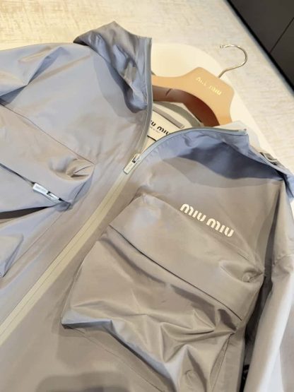 Replica Miu Miu Tec canvas blouson Steel Gray 2025 #6044 - Image 12