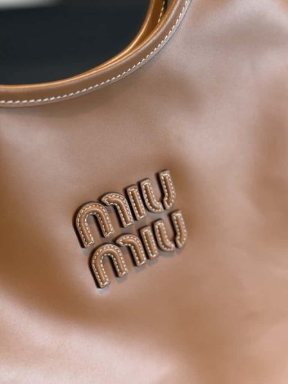 Replica Miu Miu IVY leather bag Cognac #6080 - Image 4