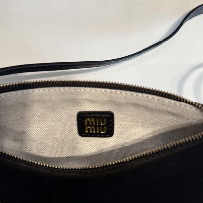 Replica Miu Miu Black Nappa leather pouch #6085 - Image 5