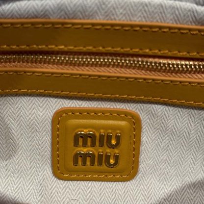 Replica Miu Miu Arcadie padded suede top-handle bag Whiskey #6084 - Image 11