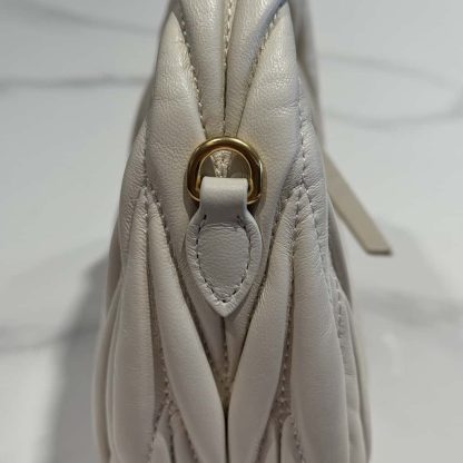 Replica Miu Miu Wander matelassé nappa leather hobo mini-bag white #6062 - Image 7