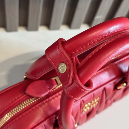 Replica Miu Miu Arcadie matelassé nappa leather mini-bag Red #6060 - Image 7