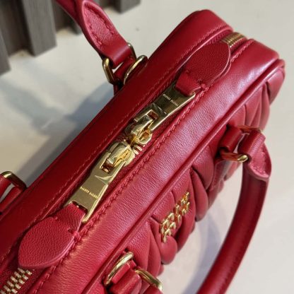 Replica Miu Miu Arcadie matelassé nappa leather mini-bag Red #6060 - Image 8