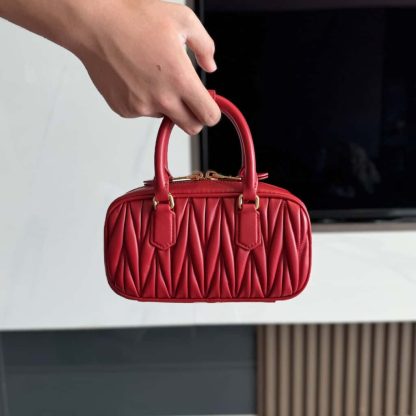 Replica Miu Miu Arcadie matelassé nappa leather mini-bag Red #6060 - Image 10