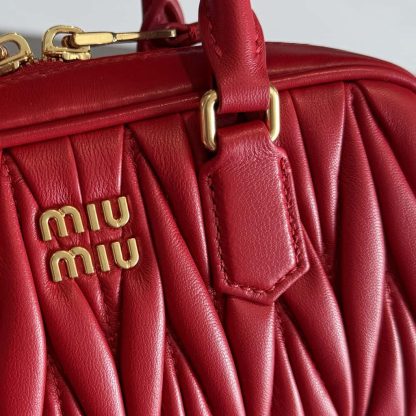 Replica Miu Miu Arcadie matelassé nappa leather mini-bag Red #6060 - Image 5