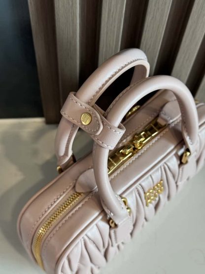 Replica Miu Miu Arcadie matelassé nappa leather mini-bag Powder Pink #6059 - Image 6