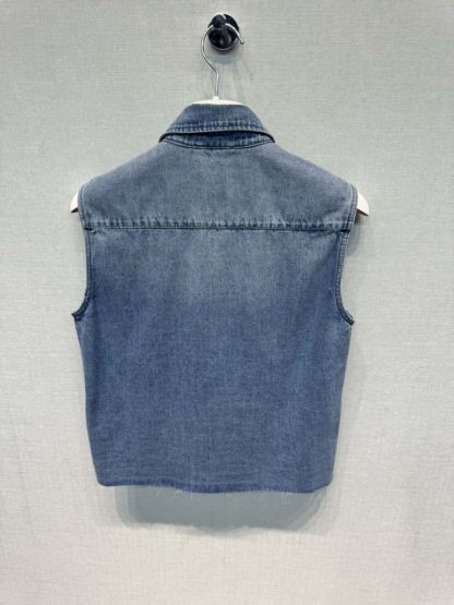 Replica Miu Miu Sleeveless chambray Denim shirt 2025 #6045 - Image 7