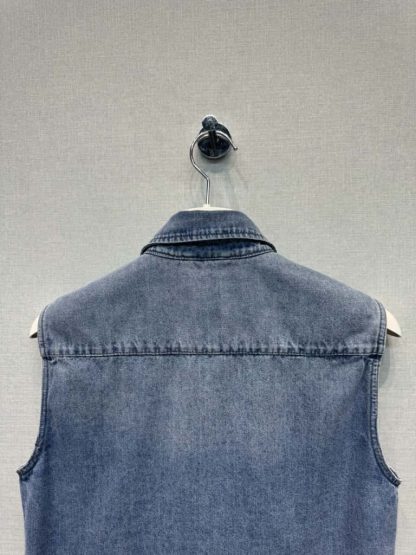 Replica Miu Miu Sleeveless chambray Denim shirt 2025 #6045 - Image 10