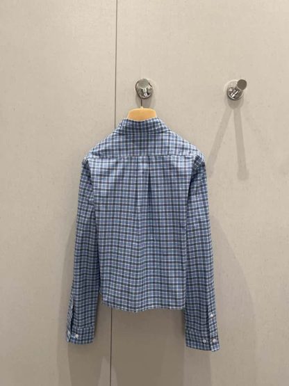 Replica Miu Miu Checked poplin shirt 2025 #6040 - Image 2