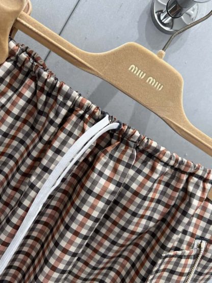 Replica Miu Miu Vichy check technical fabric Skirt 2025 #6039 - Image 3