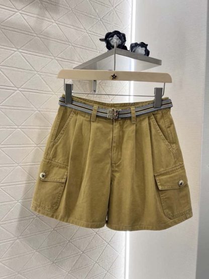 Replica Miu Miu Garment-dyed cotton satin shorts 2025 #6042 - Image 4