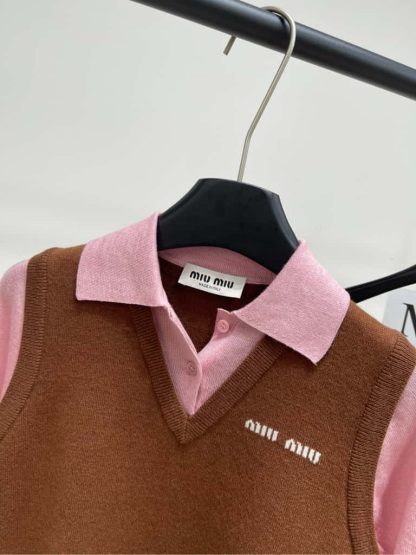 Replica Miu Miu Cashmere and wool polo sweater 2025 #6069 - Image 3