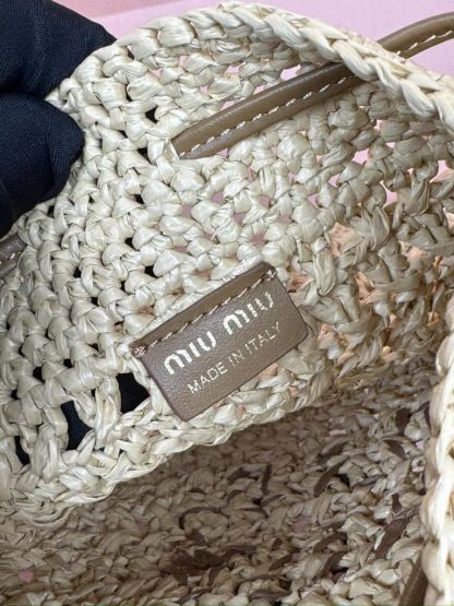 Replica Miu Miu Woven fabric mini-bag beige #6101 - Image 6