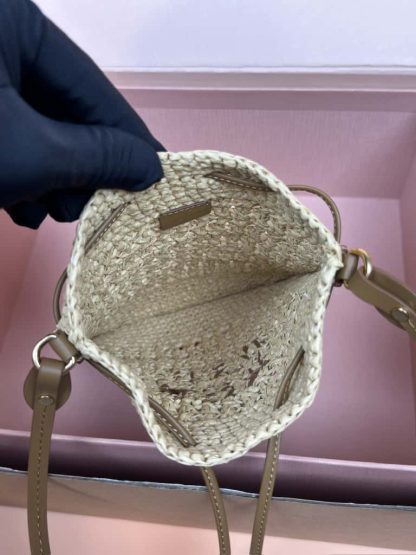 Replica Miu Miu Woven fabric mini-bag beige #6101 - Image 8