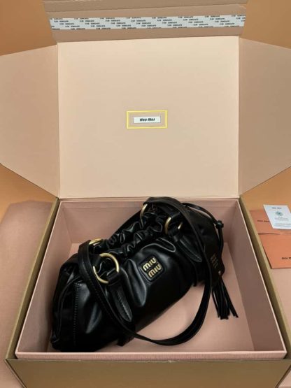 Replica Miu Miu Joie nappa leather bag black #6102 - Image 3