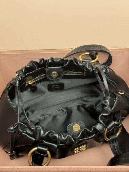 Replica Miu Miu Joie nappa leather bag black #6102 - Image 8